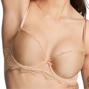 Victoria's Secret Smooth & Lace Dream Angels Lightly Lined Demi Bra tan 34D